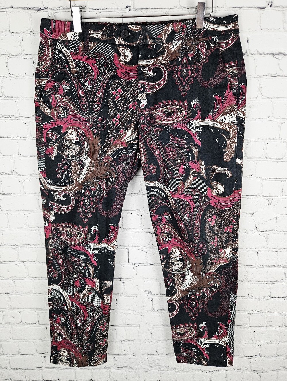 GIANNI LUPO | stretch filigree paisley ankle trousers